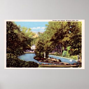 Winona Sjö Indiana circa 1930 Poster