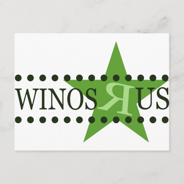 Winos R Us (Grönt) Vykort (Framsida)