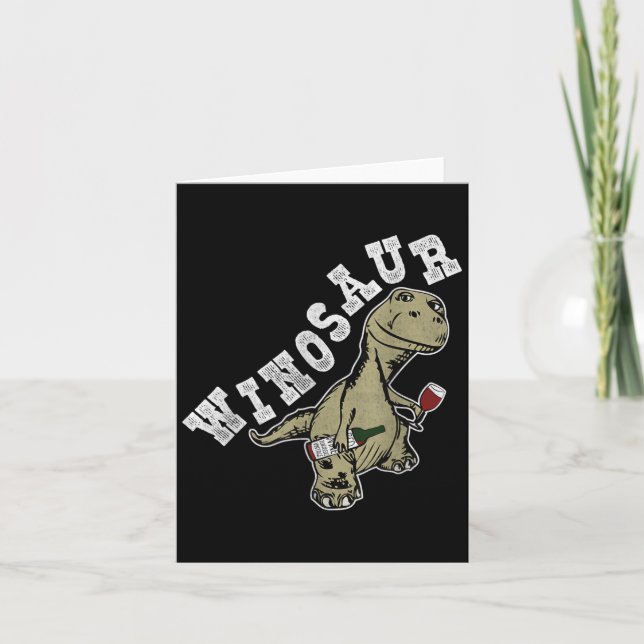Winosaur Funny Dinosaur Vin Pun Kort (Framsida)