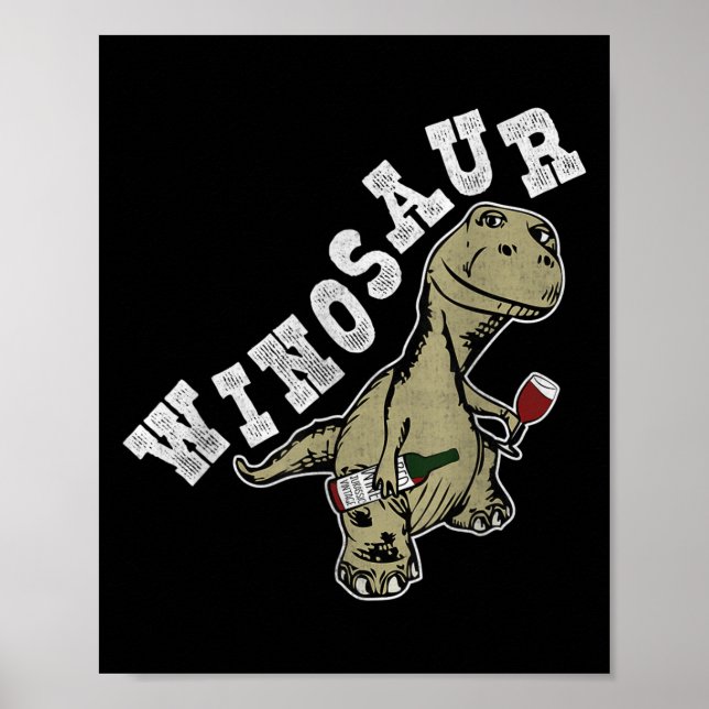 Winosaur Funny Dinosaur Vin Pun Poster (Framsidan)