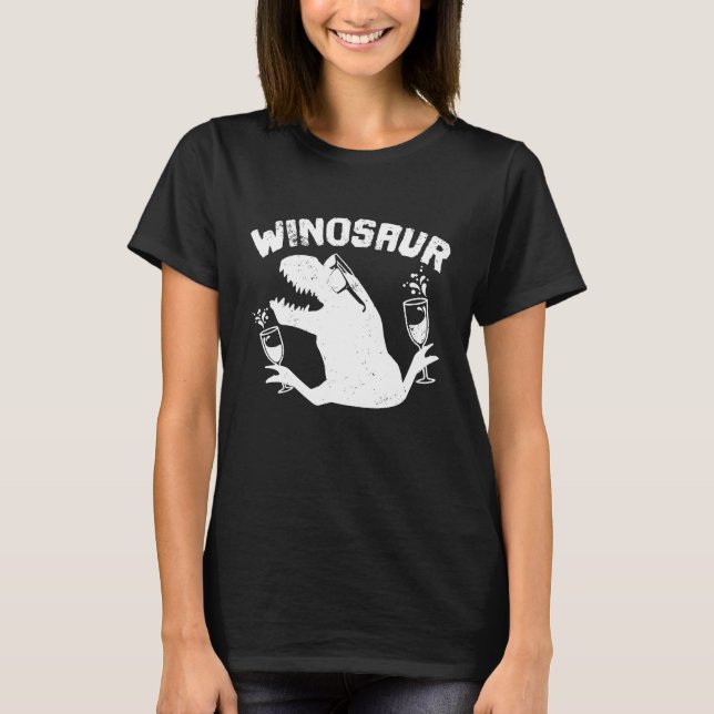 Winosaur Wino Saur Kärlek Vin Älskare T Shirt (Framsida)