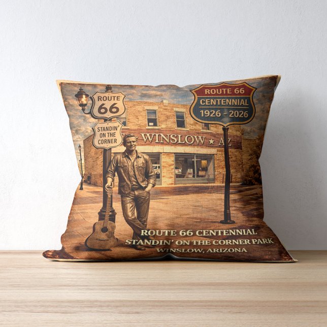 Winslow Arizona Corner Centennial Hem Inredning Kudde (Skapare uppladdad)