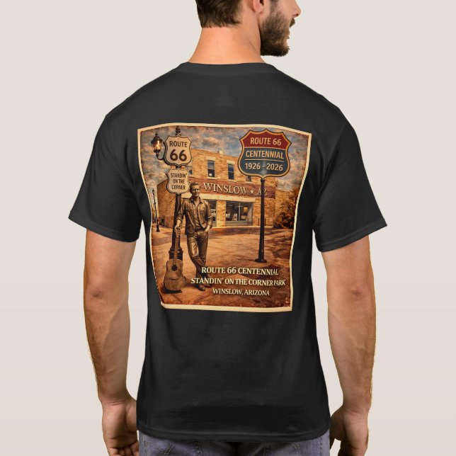 Winslow Arizona Landmärke Sekelkläder T Shirt (Baksida)