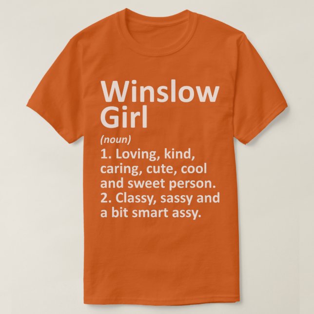 WINSLOW GIRL AZ ARIZONA Funny City Roots Gift T Shirt (Design framsida)