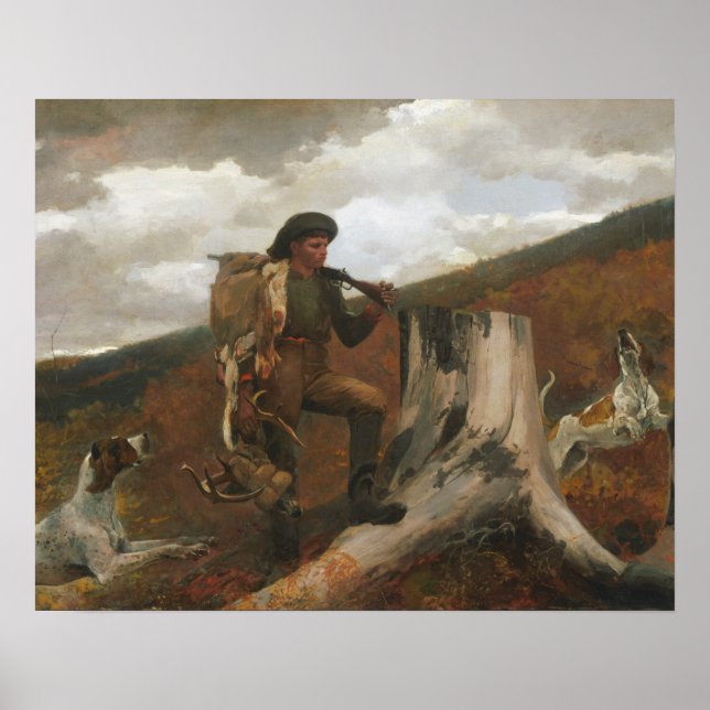 Winslow Homer - A Huntsman och Hundar Poster (Framsidan)