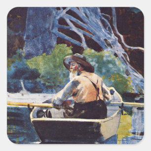 Winslow Homer - Adirondack Guide Fyrkantigt Klistermärke