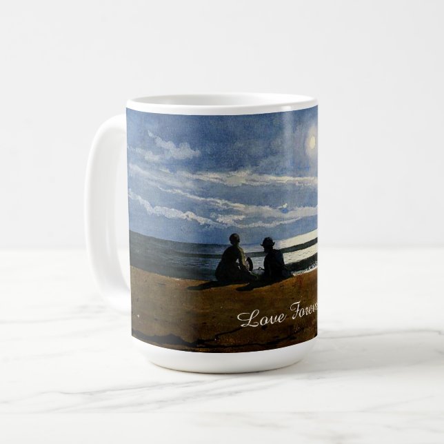 Winslow Homer akvarell, Månsken, kärlek för evigt, Kaffemugg (Framsida vänster)