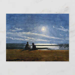 Winslow Homer akvarell, Månsken, Vykort