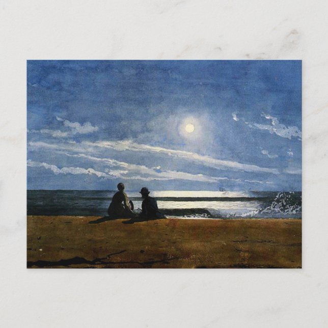 Winslow Homer akvarell, Månsken, Vykort (Framsida)