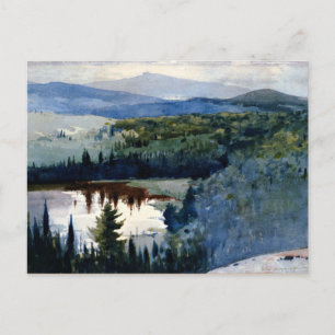 Winslow Homer art, Indian Village, Adirondacks Vykort