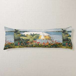 Winslow Homer Blomsterträdgård och Bungalow Bermud Kroppskudde
