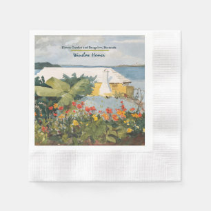 Winslow Homer Blomsterträdgård och Bungalow Bermud Pappersservett