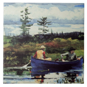 Winslow Homer: Blue Boat Kakelplatta