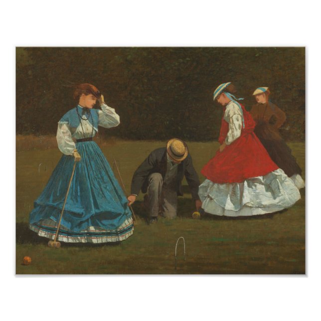 Winslow Homer - Croquet Scene Fototryck (Framsidan)