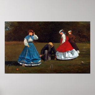 Winslow Homer Croquetplats Poster