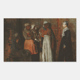 Winslow Homer - Ett besök från Gamla Älskarinna Rektangulärt Klistermärke
