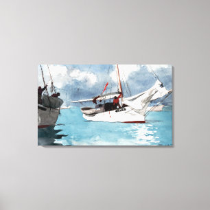 Winslow Homer Fishing Boats, Nyckel Väster Canvastryck