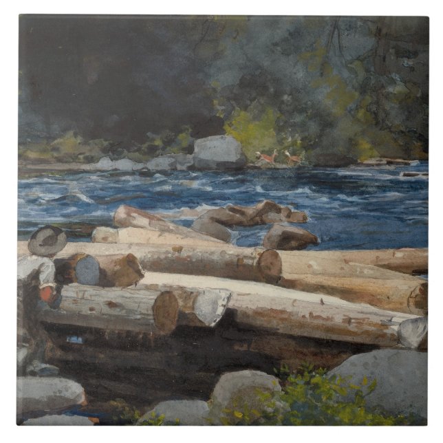 Winslow Homer - Hudson River Kakelplatta (Framsidan)