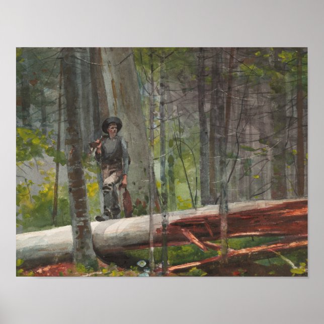 Winslow Homer - Hunter i Adirondacks Poster (Framsidan)
