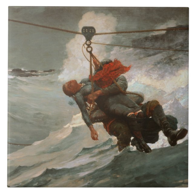 Winslow Homer - Life Line Kakelplatta (Framsidan)