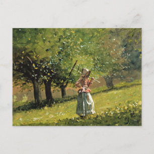 Winslow Homer-målning, Girl with Hay Rake Vykort