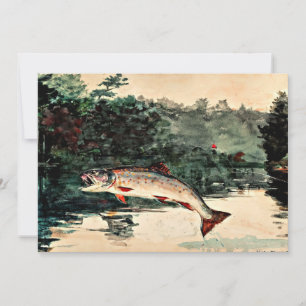 Winslow Homer-målning, Leaping Trout, Julkort