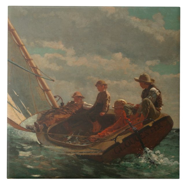 Winslow Homer - passera upp (en medvind) Kakelplatta (Framsidan)