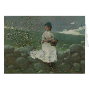 Winslow Homer - persiko-Blommar Hälsningskort