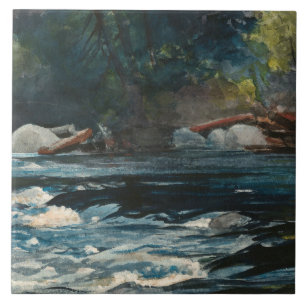 Winslow Homer - Rapids, Hudson River Kakelplatta