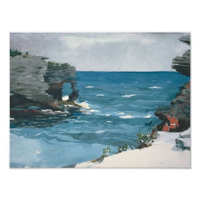 Winslow Homer - Rocky Shore, Bermuda Fototryck (Framsidan)
