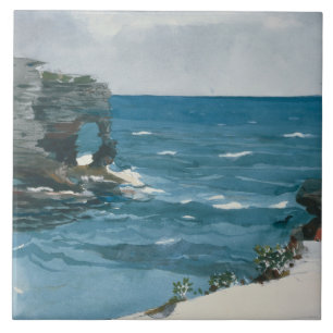 Winslow Homer - Rocky Shore, Bermuda Kakelplatta