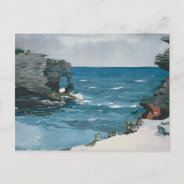 Winslow Homer - Rocky Shore, Bermuda Vykort (Framsida)