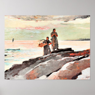 Winslow Homer - Saco Bay, berömd-målning Poster