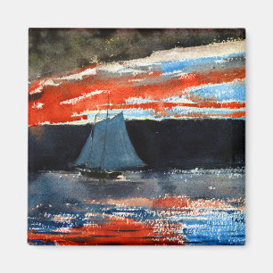 Winslow Homer Schooner i Sunset Magnet
