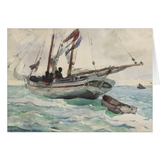 Winslow Homer - Schooner - Nassau Hälsningskort (Framsidan Horizontal)