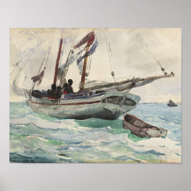 Winslow Homer - Schooner - Nassau Poster (Framsidan)