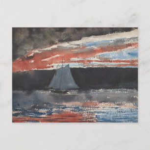 Winslow Homer - Schooner vid Sunset Vykort