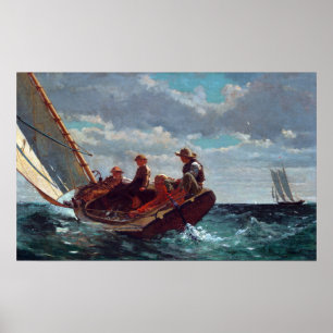 Winslow Homer som passerar upp (en medvind) Poster