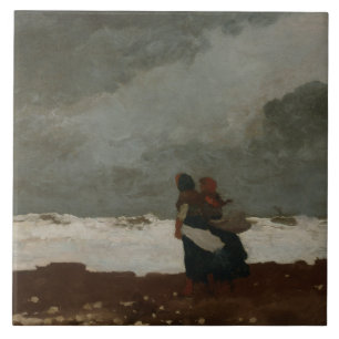 Winslow Homer - Två Figurer vid havet Kakelplatta