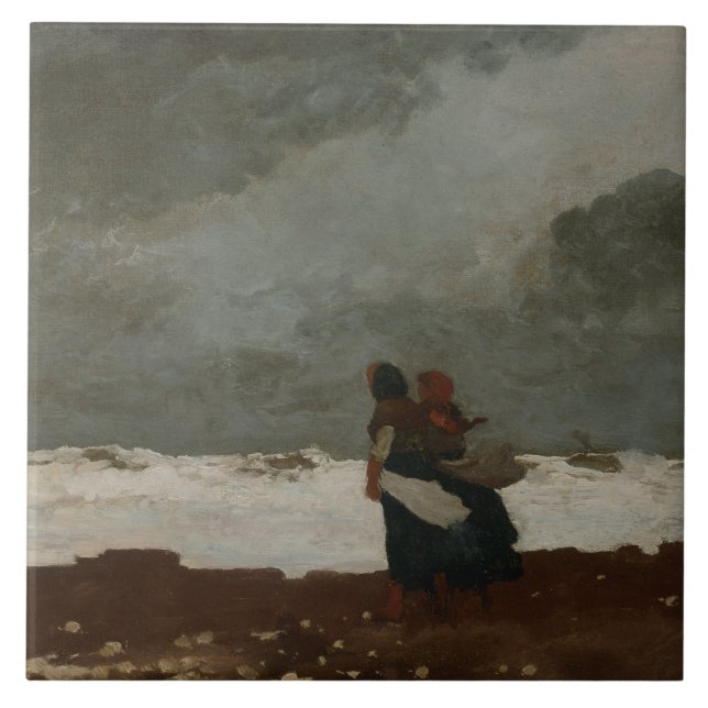 Winslow Homer - Två Figurer vid havet Kakelplatta (Framsidan)