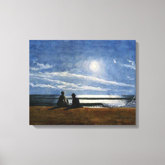 Winslow Homer vattencolor, Moonlight Canvastryck (Framsida)
