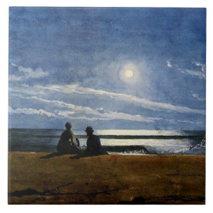 Winslow Homer vattencolor, Moonlight Kakelplatta
