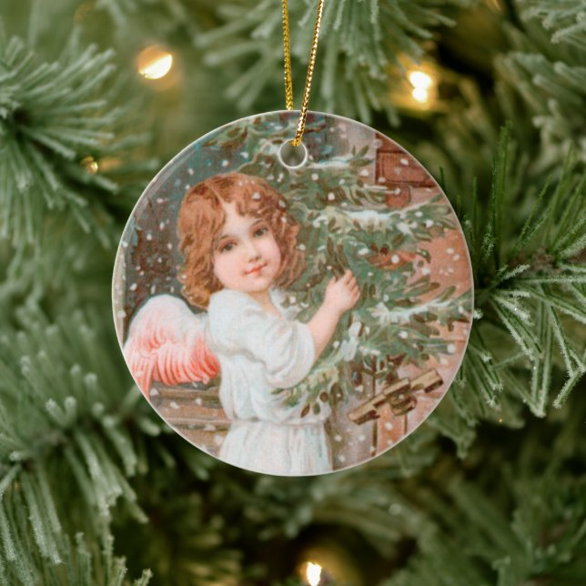 Winsome Angel med Julgran Julgransprydnad Keramik (Träd)