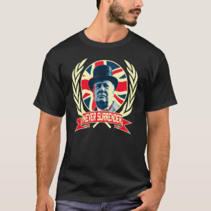Winston Churchill Aldrig Ge Aldrig Brittisk Stolth T Shirt