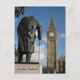Winston Churchill and Big Ben Postcard, London Vykort