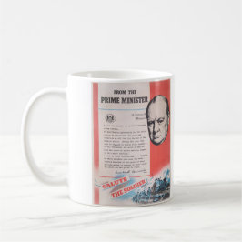 Winston Churchill. Brittisk krigstidaffisch Kaffemugg