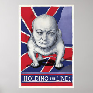 Winston Churchill Bulldog Affisch Brittisk WWII