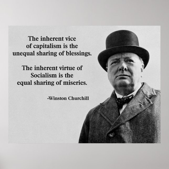 Winston Churchill Capitalism Citat Poster (Framsidan)