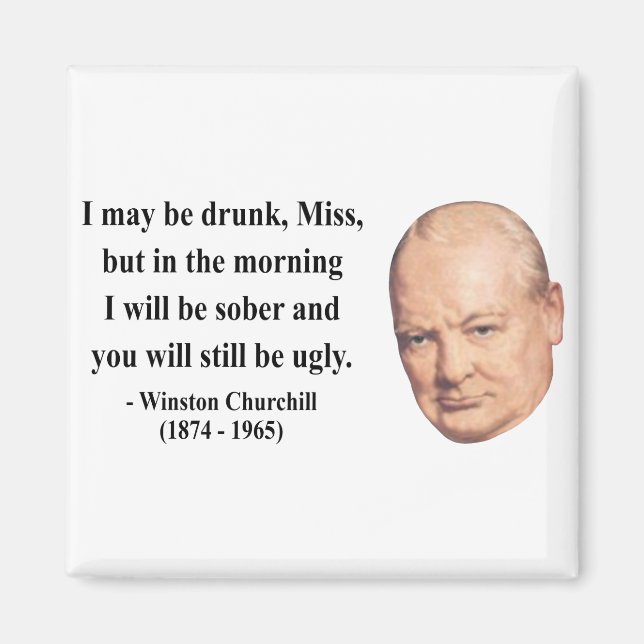 Winston Churchill-citat 2b Magnet (Framsidan)