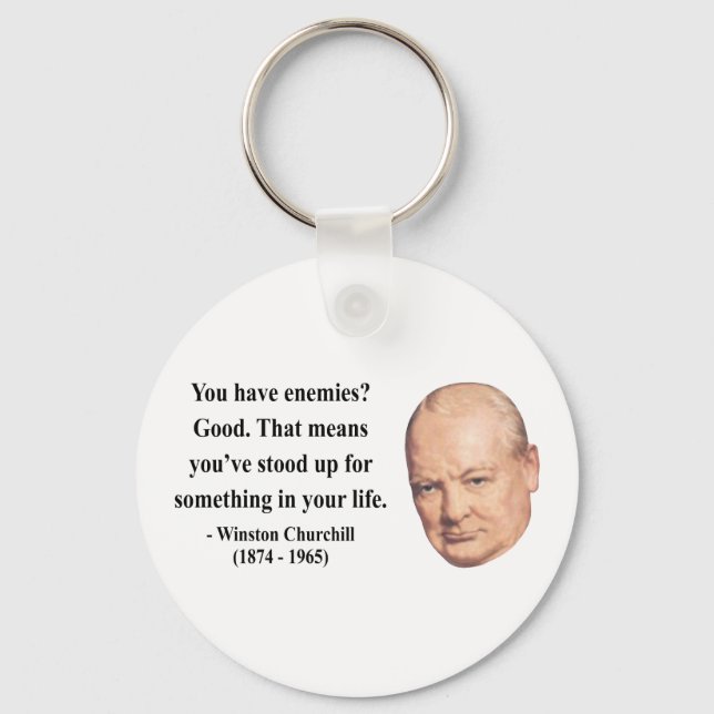 Winston Churchill-citat 3b Nyckelring (Framsida)